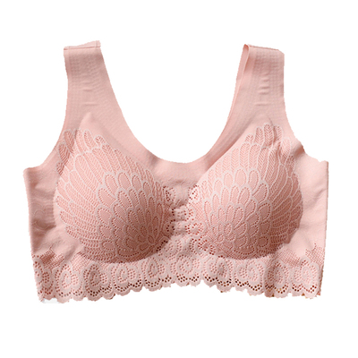 泰国乳胶内衣女无钢圈小胸聚拢无痕背心式