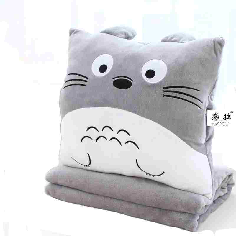Cartoon Cuddle Pillow Quilt Dual-use Student Afternoon Nap Pillow Office Cushions Leaning Back Pillow Coral Suede Blanket Subair Car Air Conditioning Quilt