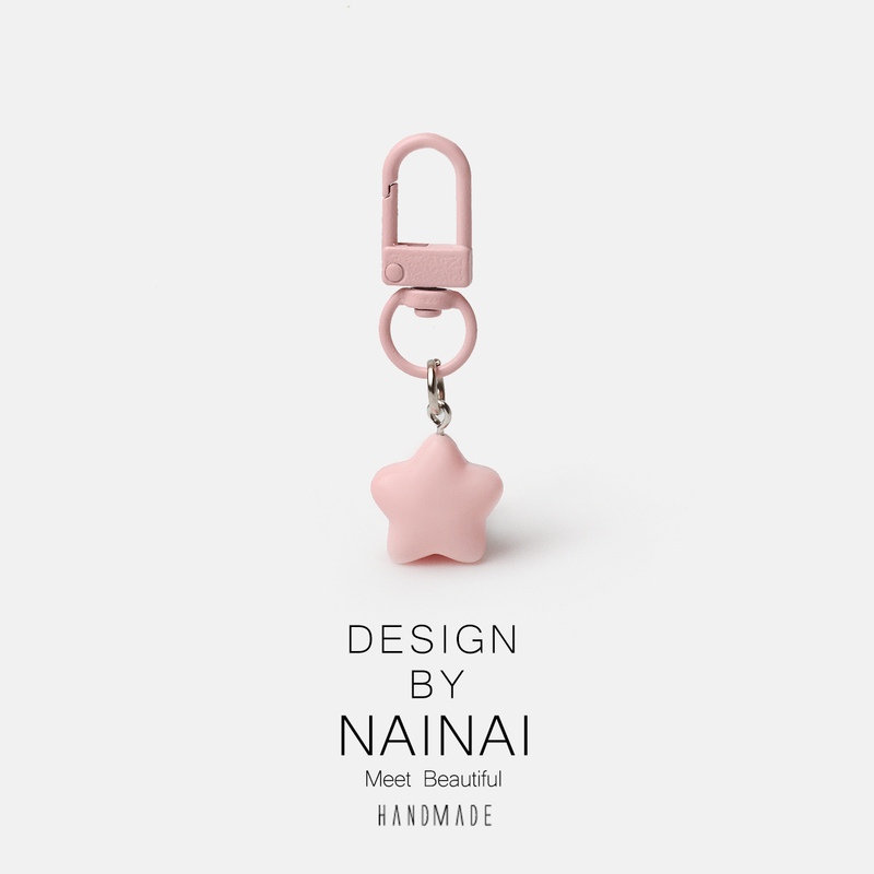 Sweet and Realistic Solid Color Star Dopamine Keychain Bag Accessory Daily Candy Pendant Girly Charm Accessory