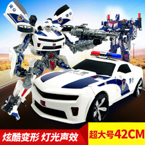 Jinjiang deformation toy King Kong 5 4 Bumblebee police car car robot model children boy gifts
