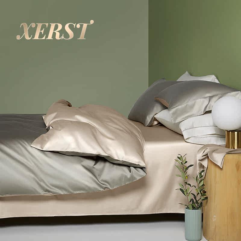 XERST light and luxurious 4 pieces full cotton pure cotton high-end bed goods Three sets bed linen bed Quilts Bedding bedding 4