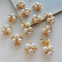New products Handcrafted DIY ornaments Accessories Alloy Pearl Flower core Bag Handshell Viscose Flowers Accessories