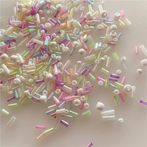 Mixed Material Packs Milk Oil Color Glass Tube Beads 4 5MM Hand Stitched Ornaments Accessories Strings Beads Woven Prose Beads