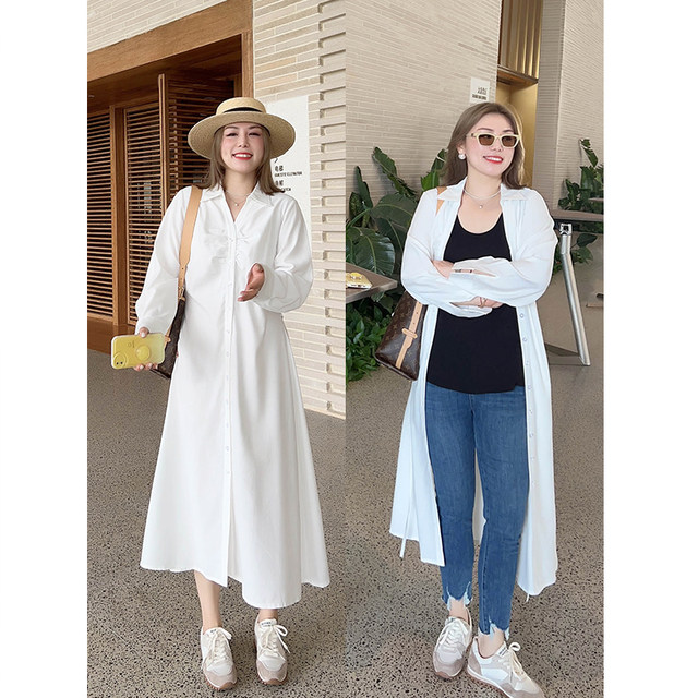 Shirt dress with loose temperament, slim waist and slim fit