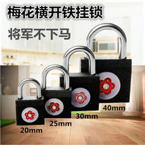 Plum Blossom Lock Padlock Small Iron Lock Cross Open Iron Lock Padlock Anti-theft Leather Suitcase Lock 20 20 25 30 40MM Plum Card