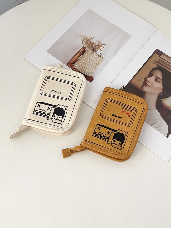Free Shipping Korean Kd Retro Film-Style Coin Purse Card Holder Unisex Lightweight Casual Wallet