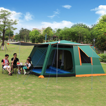 High-top tent outdoor automatic two-bedroom one-Hall camping double-layer thickening 5-8-10 people multi-person super-large rainstorm prevention