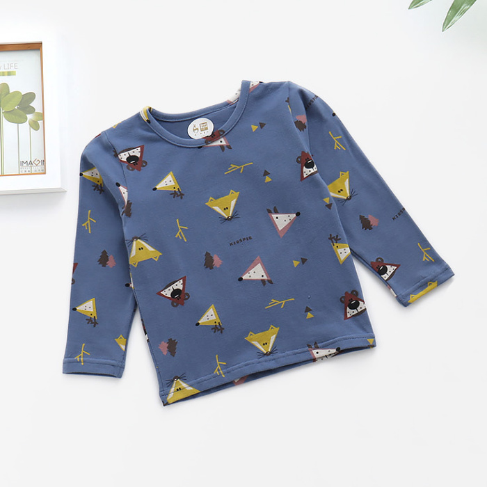 Handsome Deer Spring Autumn Style Boy Children Leka Cotton Jersey Undershirt Sleeping Clothes Baby Single autumn coat 90-170