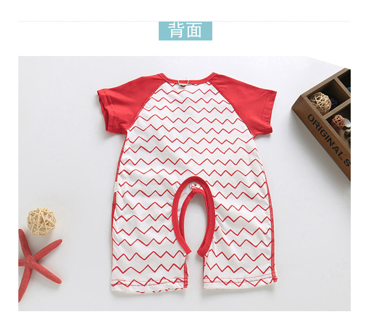 Đẹp trai hươu bông bé mùa hè quần áo nửa tay mở áo jumpsuit nam giới và phụ nữ bé ngắn tay romper quần áo body chip cho bé sơ sinh