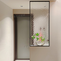 Bathroom half wall water cube tempered art glass partition screen entrance toilet bathroom sink dry area