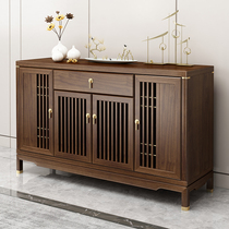 New Chinese Urkin Wood Dining Side Cabinet Xuanguan Cabinet Solid Wood Light Lavish Tea Water Cabinet Storage Cabinet Door Hall Entrance Decoration Cabinet