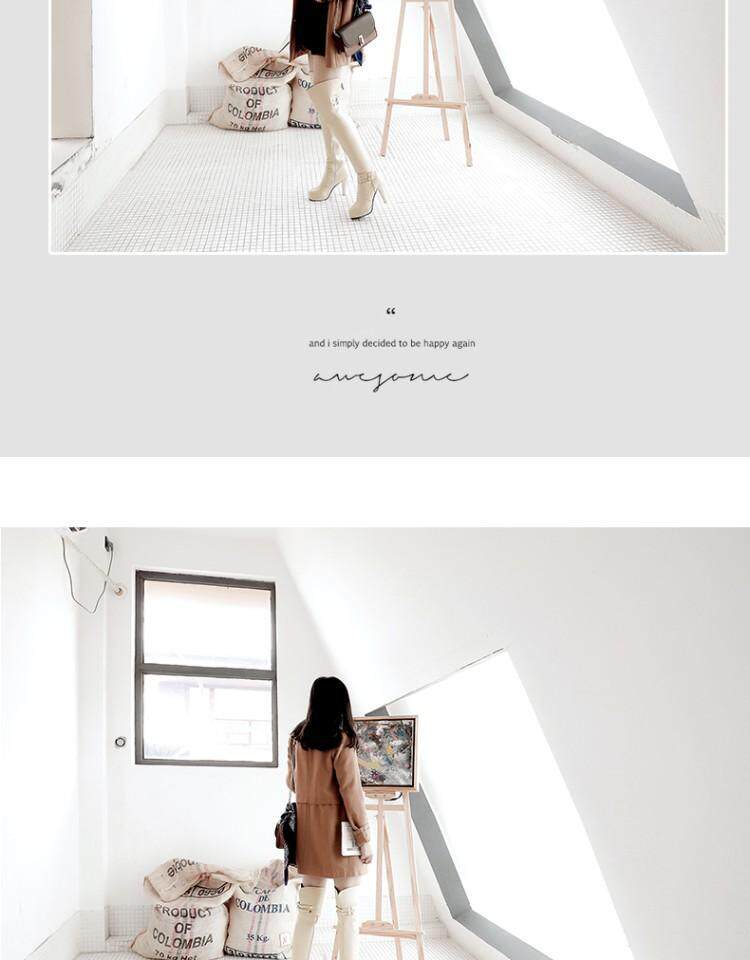 Сапоги 2023秋冬新款高跟骑士靴甜美粗跟过膝靴防水台高筒靴女超长筒靴子 Hung on the Yun