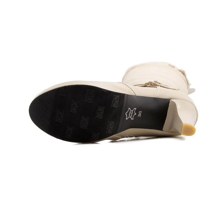 Сапоги 2023秋冬新款高跟骑士靴甜美粗跟过膝靴防水台高筒靴女超长筒靴子 Hung on the Yun