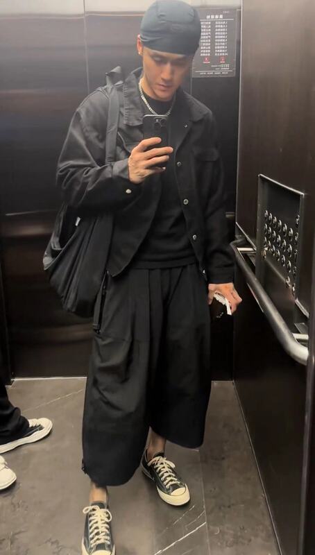 Reindee Lusion Jiang Jinfu Style Double Ribbon Quick-Drying Water-Repellent Loose Wide-Leg Samurai Cropped Pants Reindee Lusion Jiang Jinfu Style Double Ribbon Quick-Drying Water-Repellent Loose Wide-Leg Samurai Cropped Pants