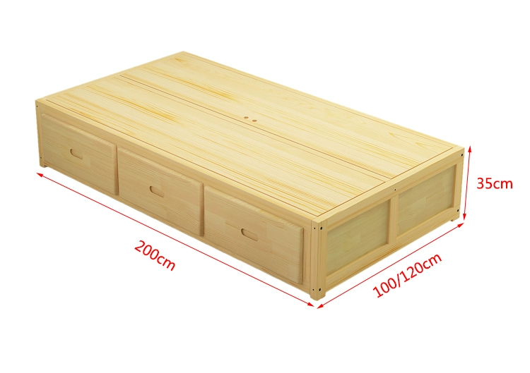 Tatami gỗ đôi giường 1,5 1,8 giường đơn 1,2 tầng tủ hộp giường ban công lưu trữ hộp cao ngăn kéo giường - Giường