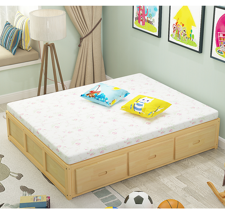 Tatami gỗ đôi giường 1,5 1,8 giường đơn 1,2 tầng tủ hộp giường ban công lưu trữ hộp cao ngăn kéo giường - Giường giường cho bé sơ sinh