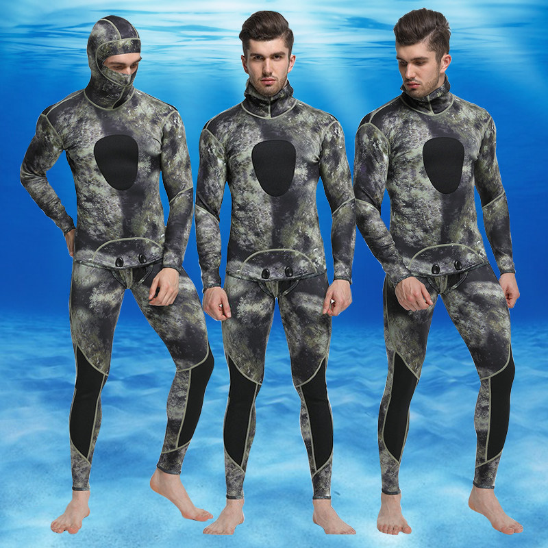 Diving suit men's 1 5mm two-piece suit sunscreen long sleeve warm swimming suit surf jellyfish snorkeling snorkeling