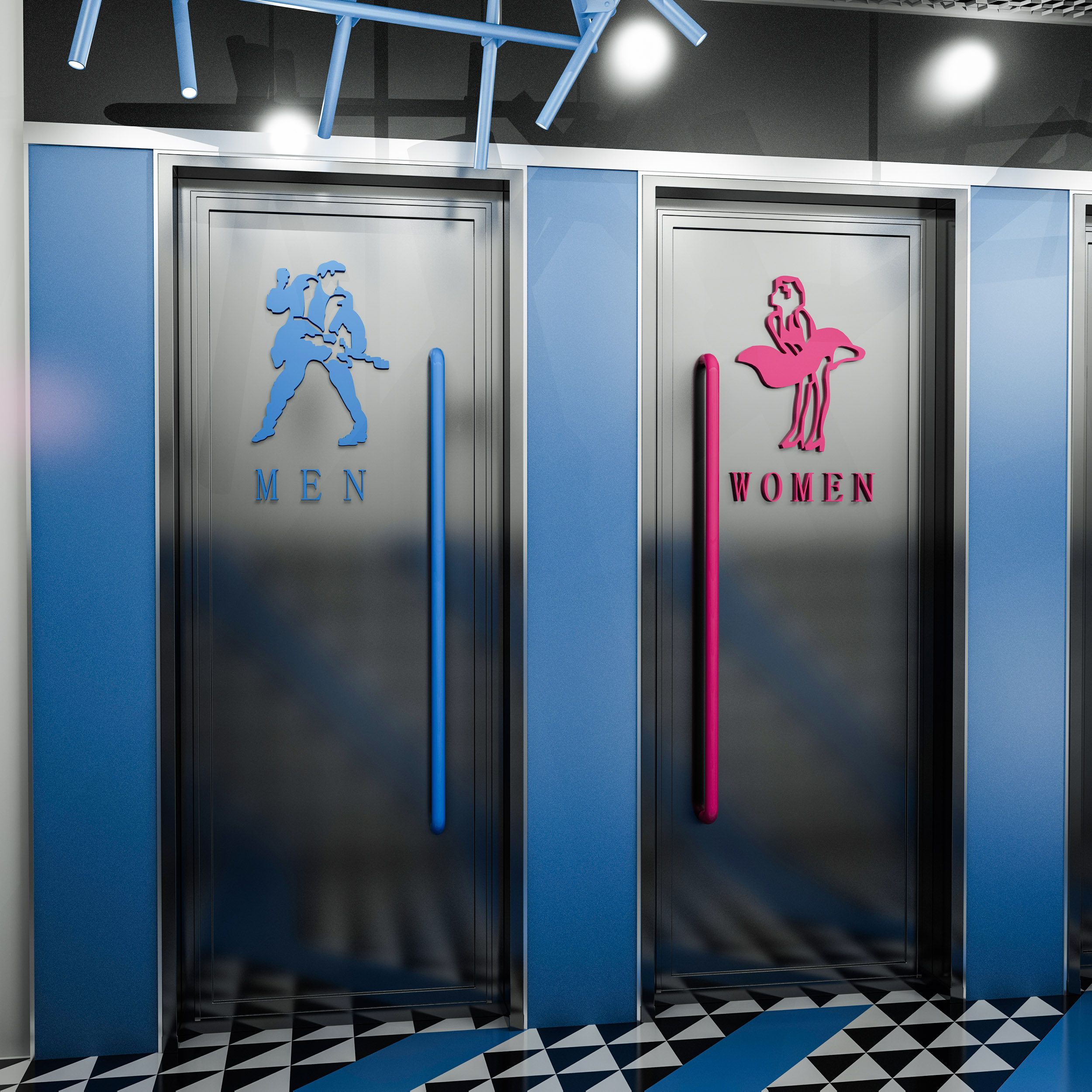 Retro Iron Gate Container Industrial Wind Creativity Bar Dining Room Personality Bathroom Toilet Door Dressing Room Warehouse Door