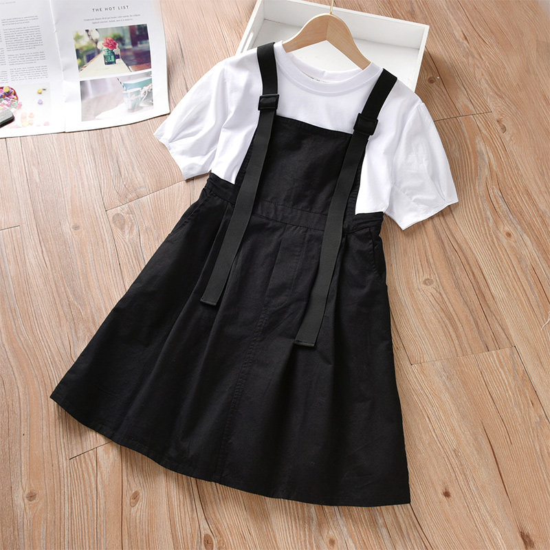 Girls hold baby bag skirt suit summer thin net red ocean style children's female big summer middle-aged children's fashion college style leisure