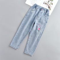 Girls loose jeans fashionable autumn new children girls little girls Autumn Spring and Autumn long pants