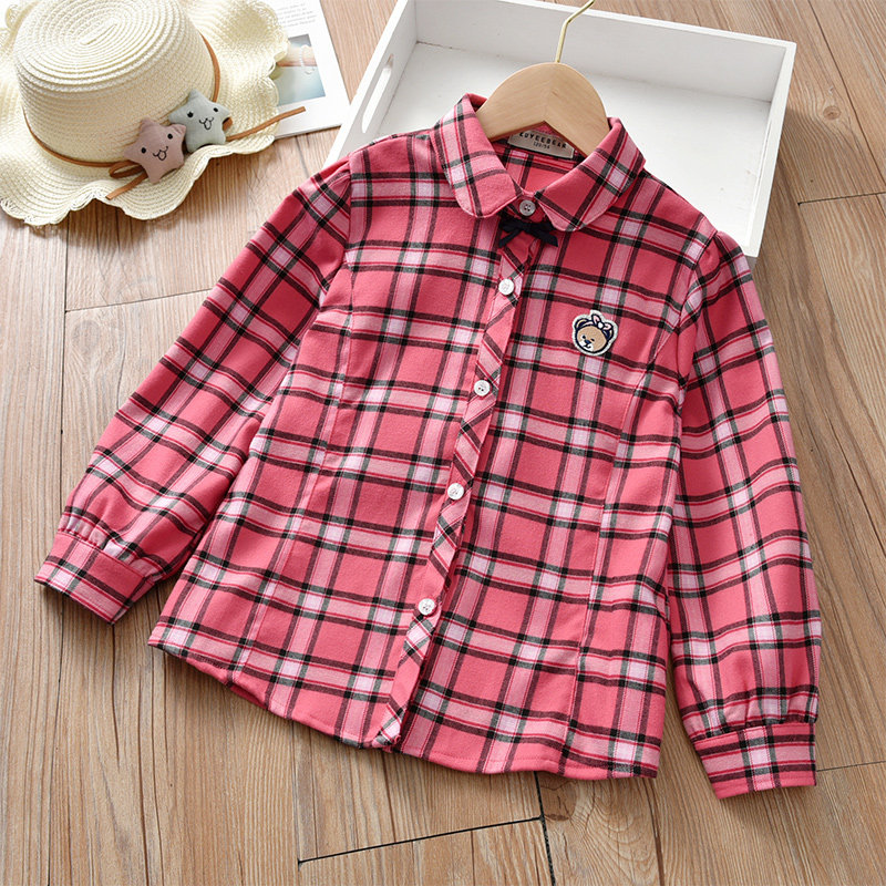 Girl Long Sleeve Shirt Slim Fit Spring Autumn 2022 Autumn Clothing New Children's Baby Girl Foreign Pie Shirt