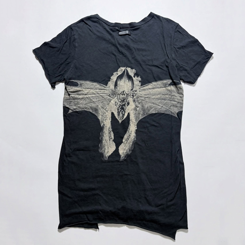 Ifsixwasnine Visual Style Bedrock Bat Orchid Gothic Style Patchwork Short-Sleeve T-Shirt Unisex