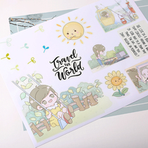 Suitcase sticker suitcase Waterproof 3m Tide Cards Cute Little Fresh Cartoon Decoration Simple Life Girl