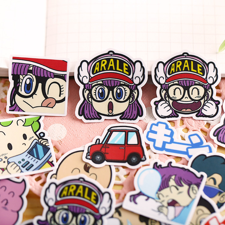 Hand account stickers Cute anime cartoon material DIY photo album mobile phone cane book decoration tool Arale