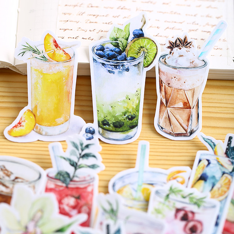 Hands Ledger Stickers Handbills Homemade Food Stickers Bag Cute phone Decorative Waterproof Material Tools Ice Drink 2