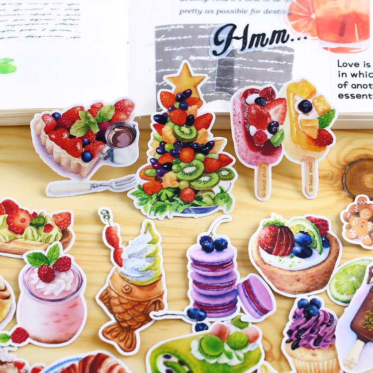 Handbook stickers Japanese small fresh pvc translucent handbook homemade sticker pack material fruit dessert