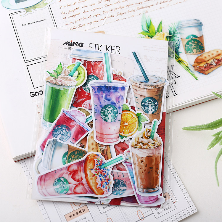 Handbill Stickers Suit Hand Ledger Notes Small Stickup Food Decorations Cute and transparent Self-adhesive material Bahi coffee