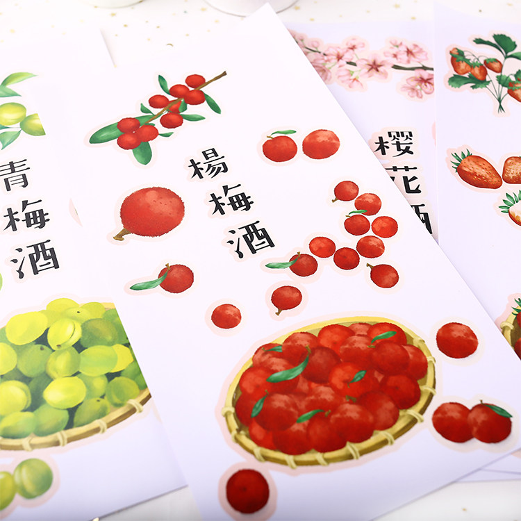 Suitcase Ins Personality Stickers Waterproof Art Cute Suitcase Cartoon Four Optional Flowers Room Wine