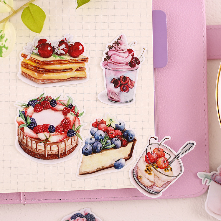 Original Hand Ledger Sticker Handbill Sticker Material Art Little Frescoed Cute Stickler Bag Turned Sugar Dessert