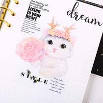 Original Watercolor Sticker Handbill Cute Decoration Tool South Korea Little Clear New Transparent Sticker Bag Cute series