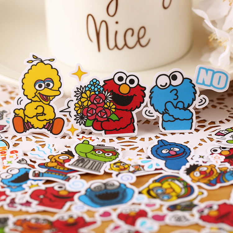 Hand account homemade sticker pack Hand account stickers Around small fresh transparent stickers full of Sesame Street