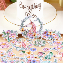 Handbill Sticker Hand Ledger Decorative Sticker sticker Painted Diy Album Mori TRANSPARENT STICKER SMALL UNICORN