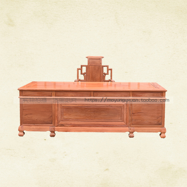 Mahogany furniture Myanmar pear desk Antique Chinese mahogany desk boss desk executive desk computer desk and chair