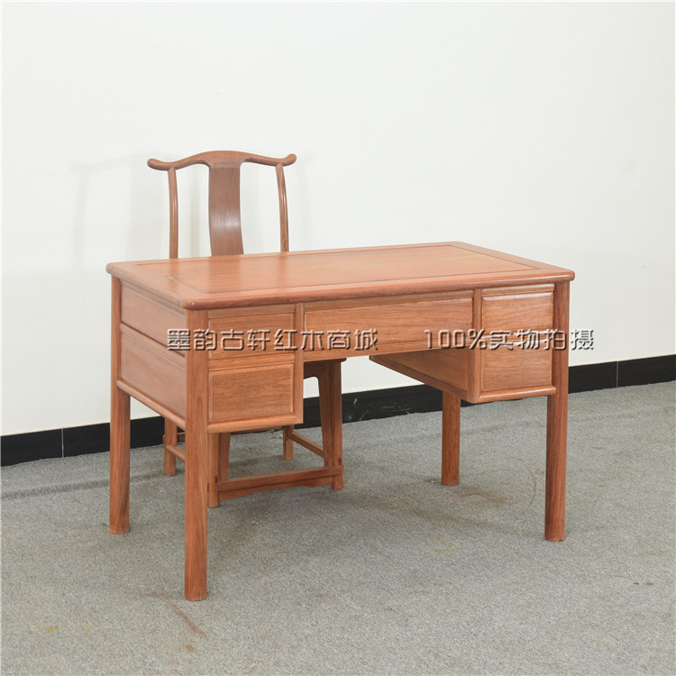 Myanmar pear desk big fruit red sandalwood computer desk notebook writing desk solid wood small desk mahogany furniture