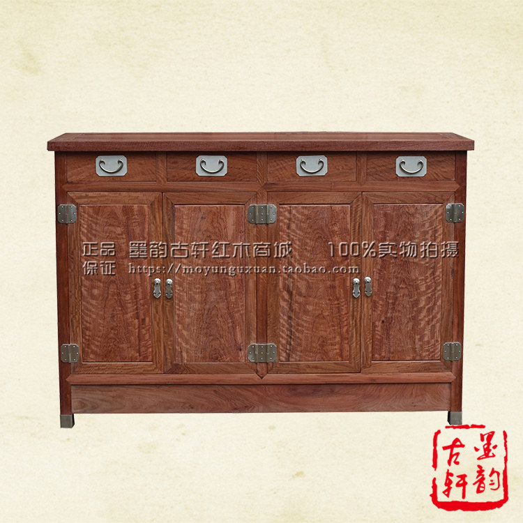 Burmese rosewood water ripple sideboard mahogany shoe cabinet big fruit red sandalwood sideboard solid wood locker raw grinding