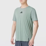 Adidas, летний дышащий спортивный костюм, футболка с коротким рукавом для отдыха, для бега