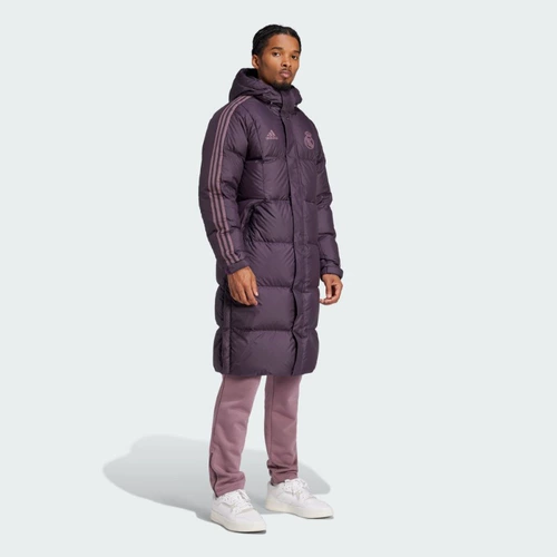 Adidas, зимний футбольный длинный удерживающий тепло спортивный пуховик для отдыха