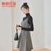 Handu Yishe Spring 2021 Phụ nữ mới Eo A-line Kẻ sọc Sling Váy ngắn Bellflower Dress Trẻ em - A-Line Váy