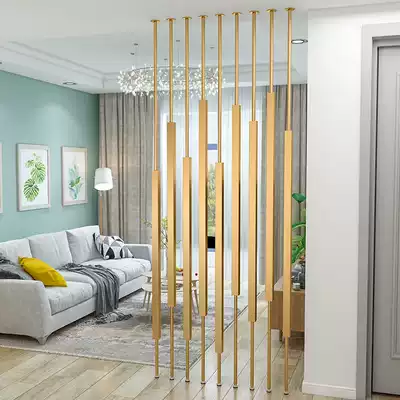 Light luxury iron screen partition wall into the living room to stop the net red metal grille column simple modern non-punching