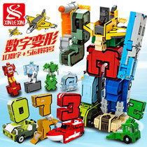 New Music New Digital Deformation 2801 Diamond Combined Robot 2806 assembled large grain building blocks Toys 2808