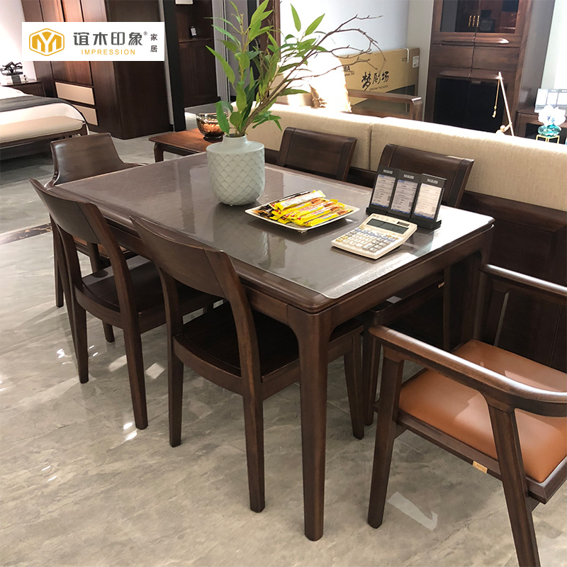 Enjoy simple life reject complex new Chinese design return to the essence of life Yimu impression solid wood dining table
