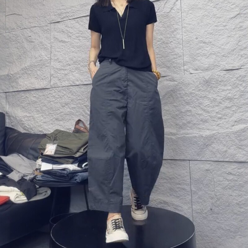 This Year's Trendy Casual Wide-Leg Pants for Women, Summer Thin Style 2026 New Model, Plus Size for Chubby Women, Slimming, Super Popular Straight-Leg Pants