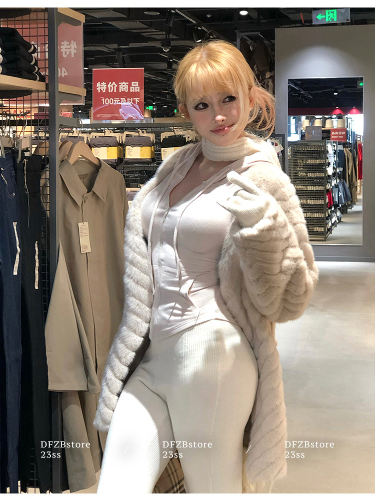 Боди/брюки dfzbstore 奶妻～奶敷敷连帽系带收腰显胸上衣&高v腰显瘦微喇裤