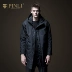 Sản phẩm PINLI mùa thu mùa thu nam mới trùm đầu in áo khoác cotton dài áo khoác thủy triều B183505625 - Bông Bông