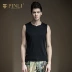 PINLI sản phẩm mùa hè người đàn ông mới của slim body sleeves màu rắn bông không tay mồ hôi vest S172414079 áo thể dục chấm com Lót