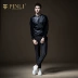 Sản phẩm PINLI mùa thu mới cho nam thân hình thon thả PU áo len dệt kim thủy triều B183209172 - Áo len
